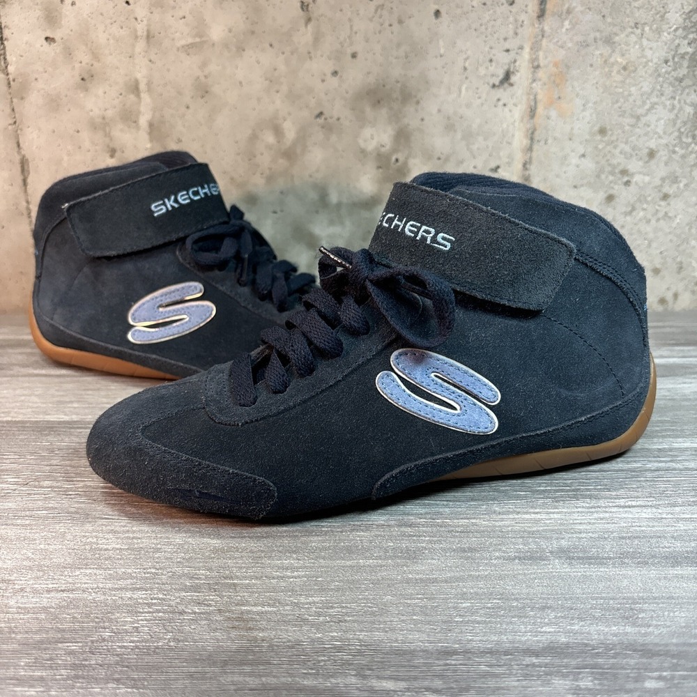 Skechers Women Hi top Sneakers Size 6.5 Shoes Blue‎ SN 99551 Hook Loop Lace Up